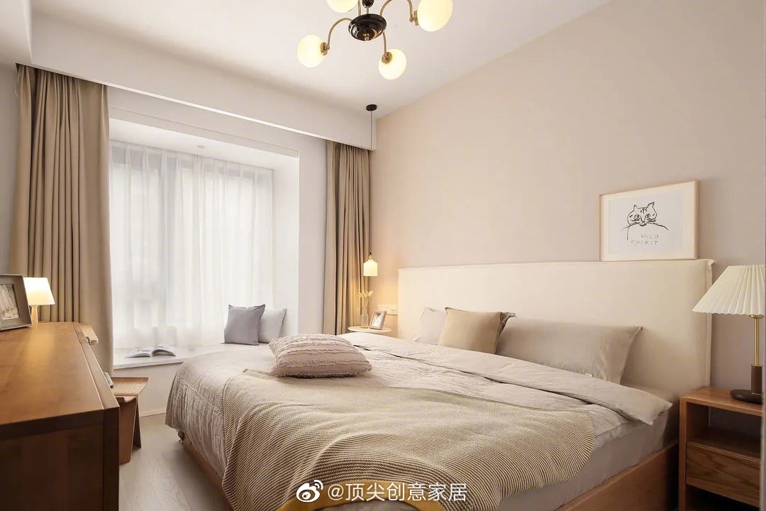 超治愈的奶油系装修风整体以奶咖色米色白色为主