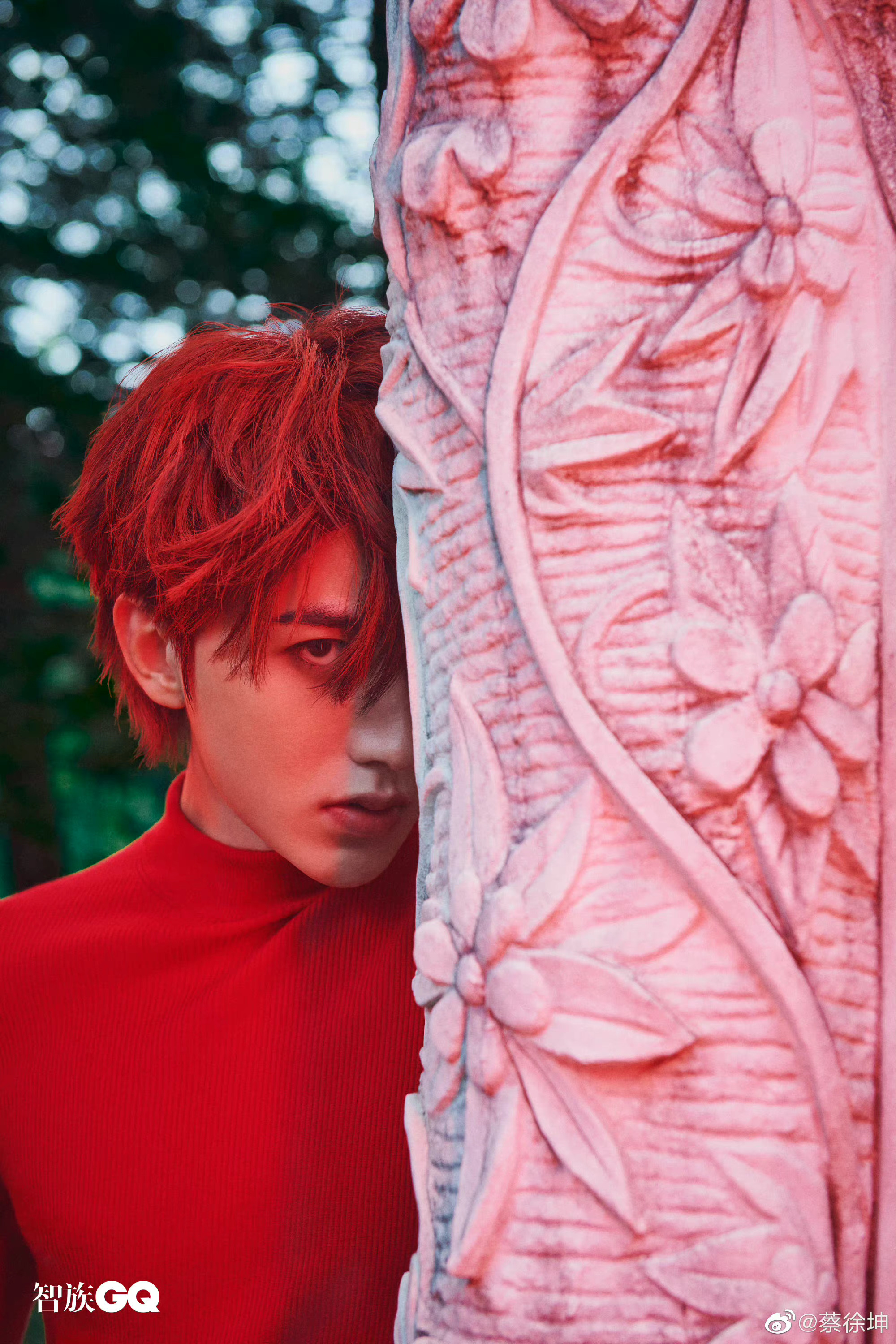 蔡徐坤红发造型好帅啊