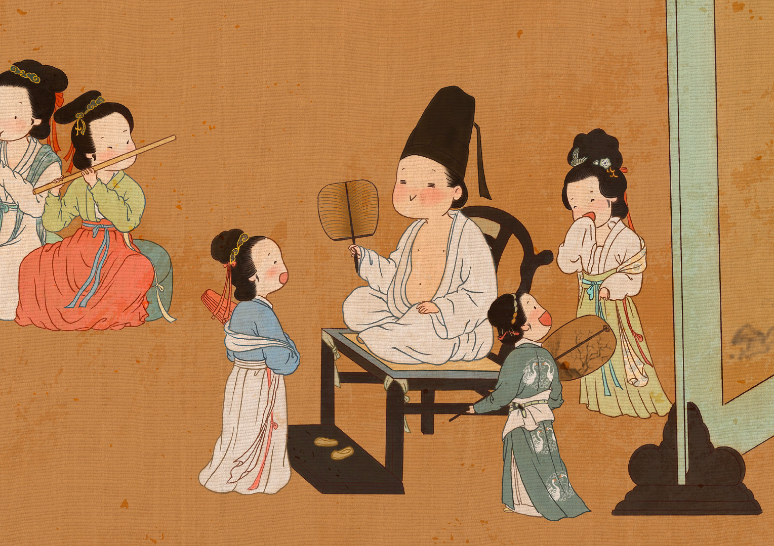 童画版《韩熙载夜宴图》