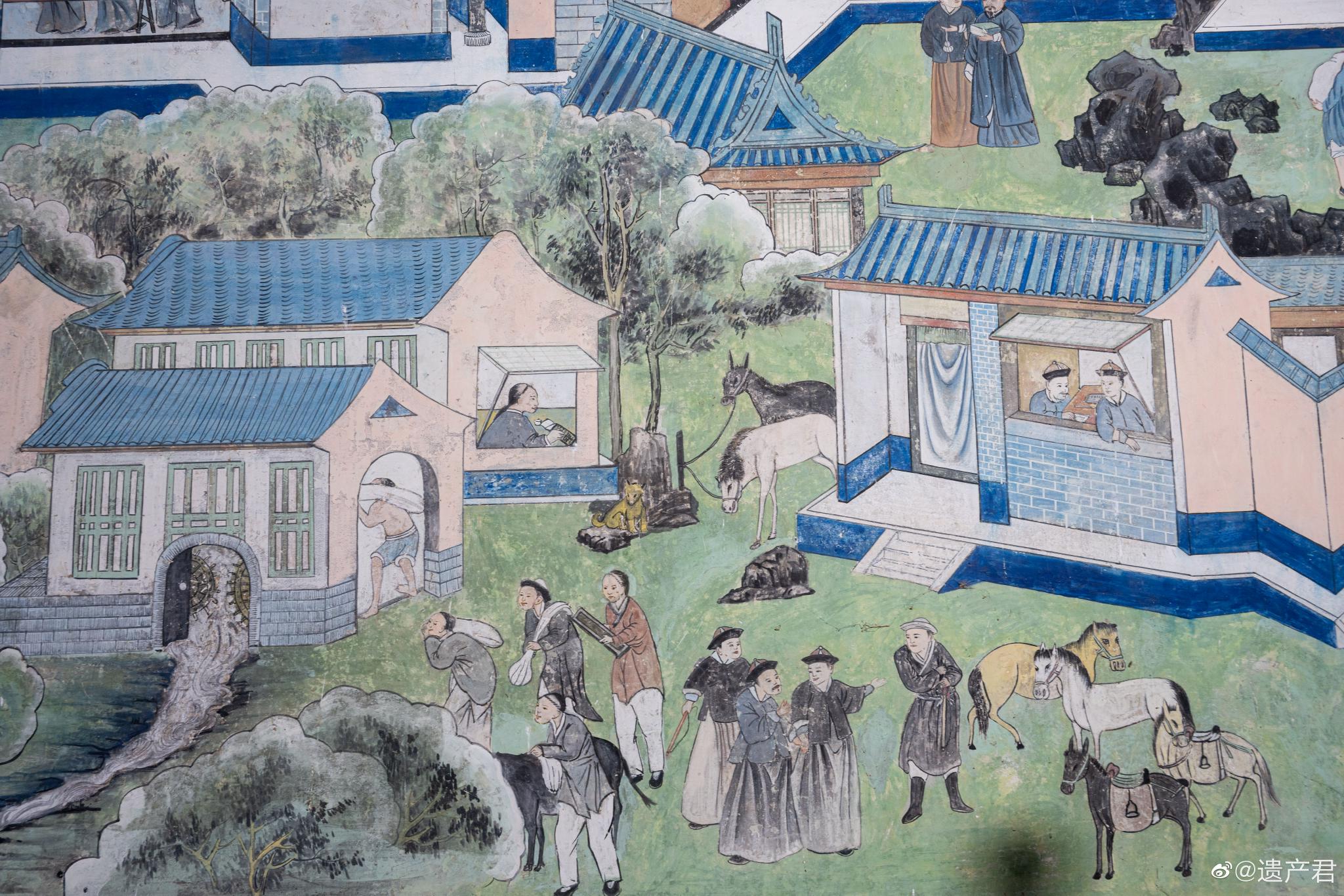 山西广灵县水神堂里的清代百工图壁画