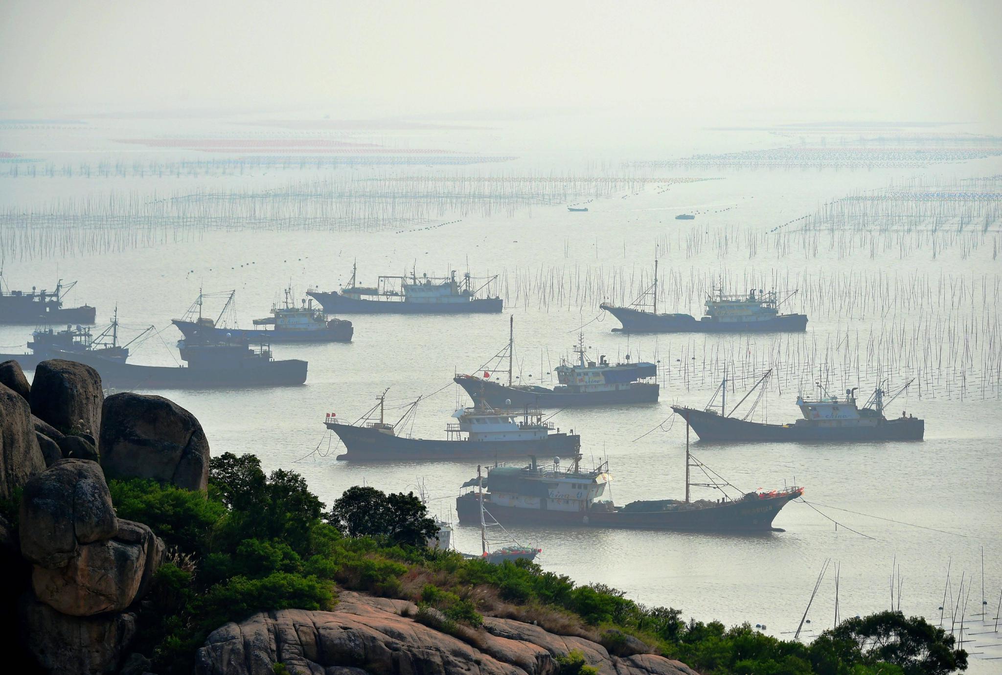 福建霞浦冬日水墨滩涂