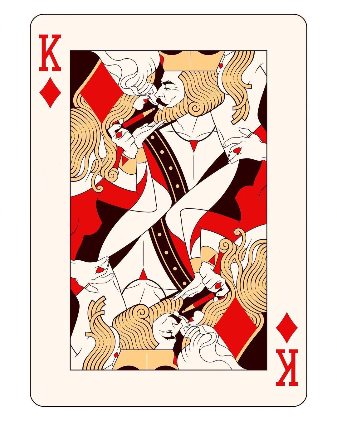 扑克牌创意插画设计 :mahdieh.farhadkiaei