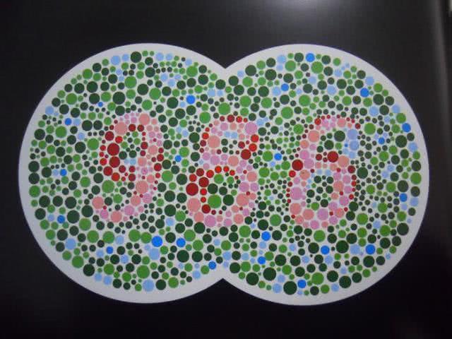 这个难度也不大,而且显示的比较清晰,而像这样的数字色盲色弱检查图