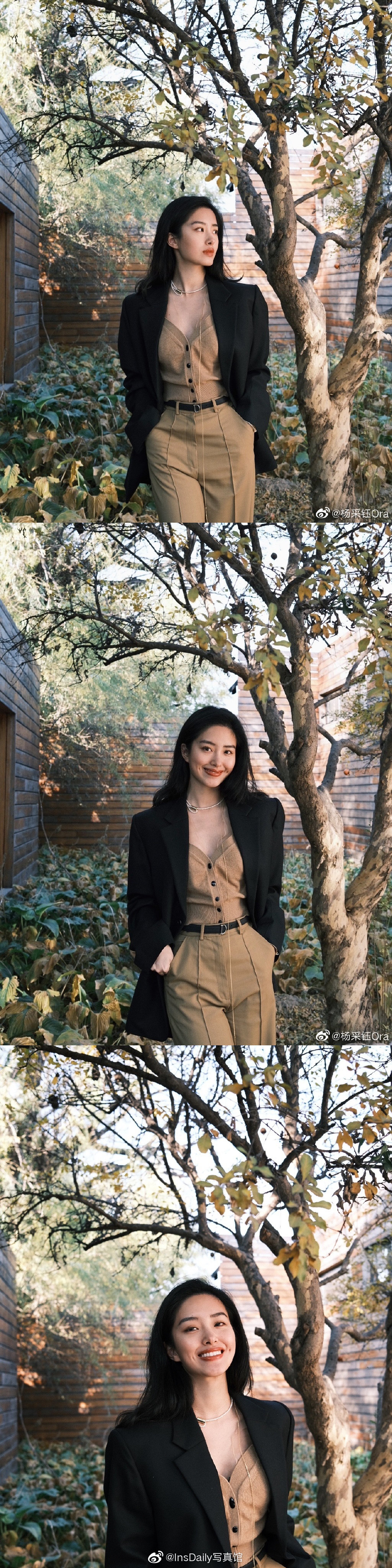 梨涡女神杨采钰的秋冬穿搭