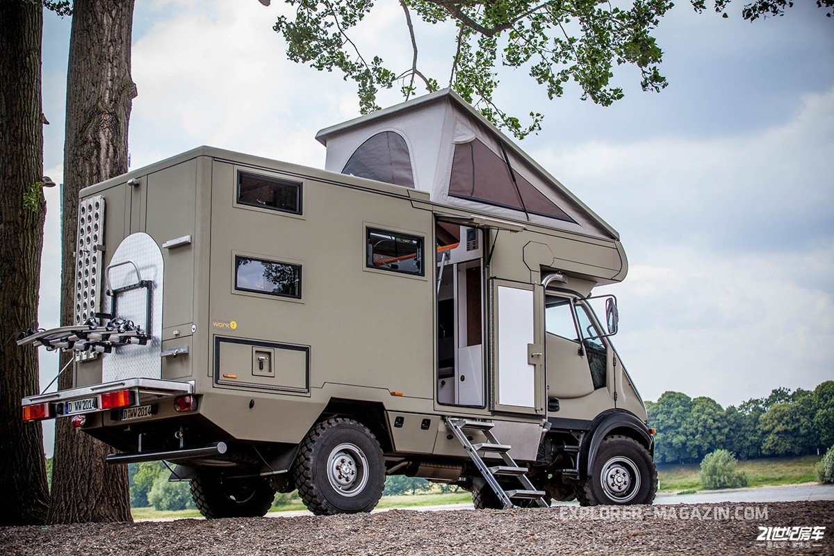 这款bremach t-rex越野房车是由德国科隆一家orangework公司设计,整车