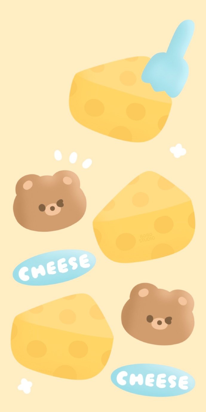 熊熊卡通奶酪壁纸～ cr.菠萝果酱儿