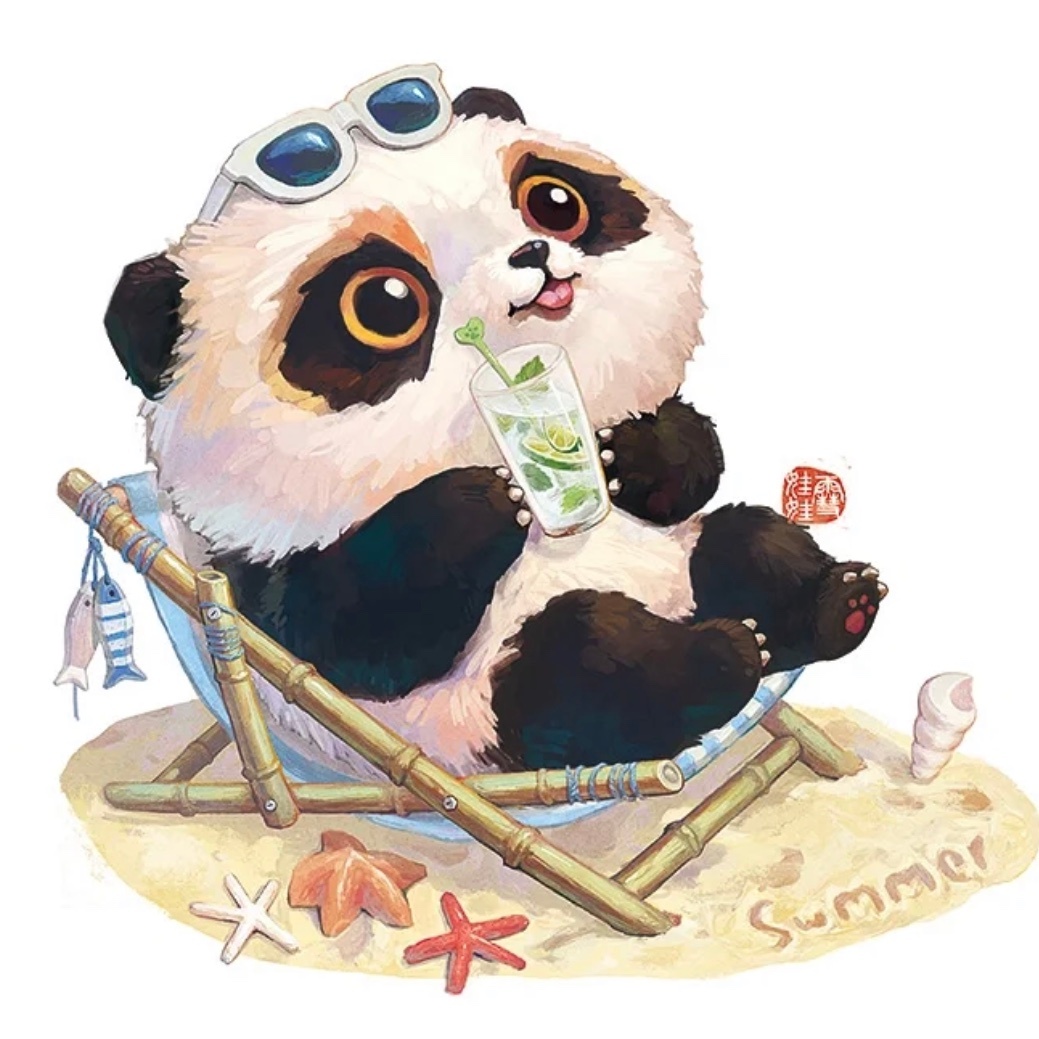 分享一组圆滚可爱的熊猫插画呆萌俏皮人见人爱