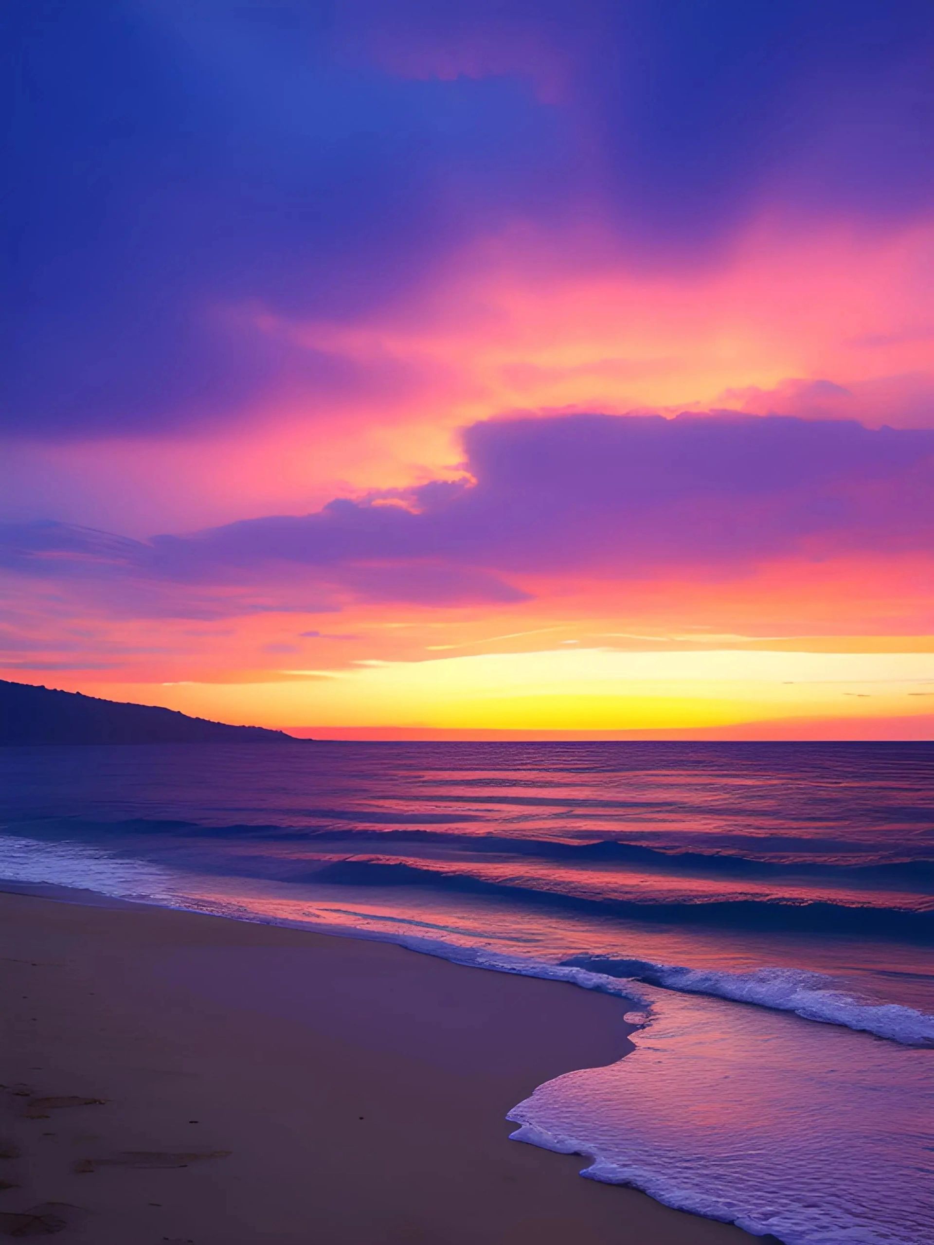 海边的夕阳熟了!