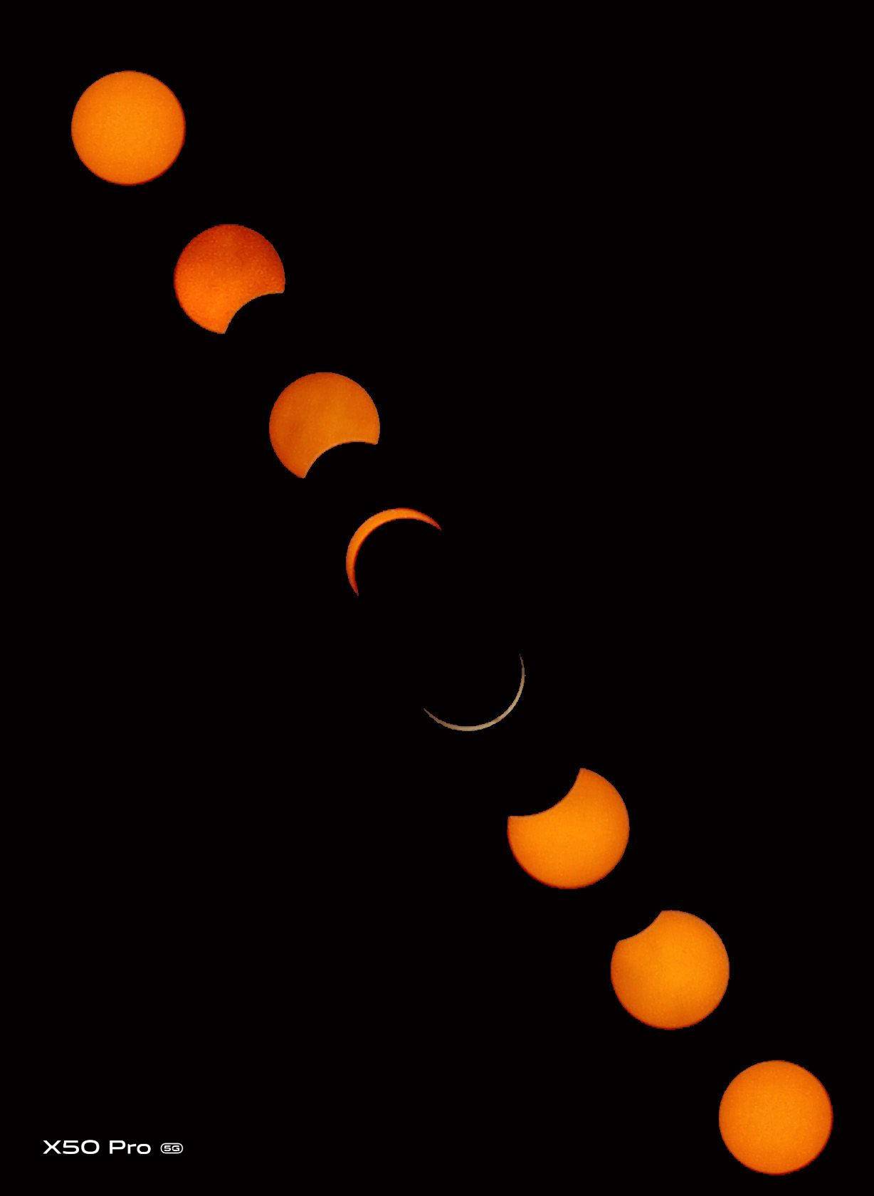 vivo x50 pro日食这样的天文景象都能拍的清晰又壮观