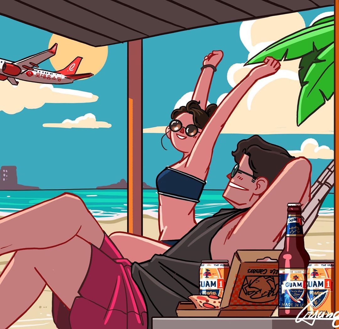 韩国插画师kyu-young lee画的情侣小日常,真的是狗粮吃到饱