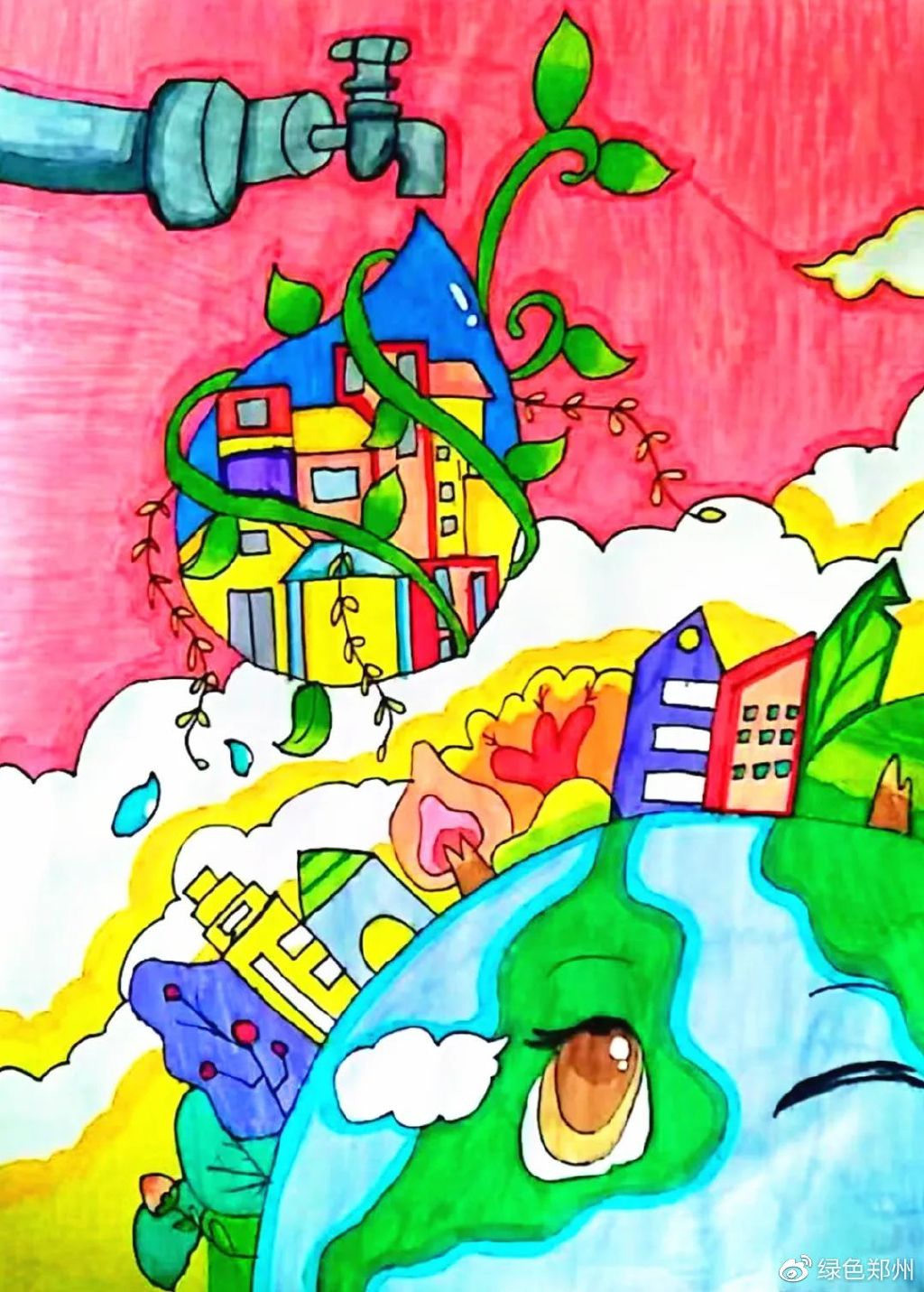 童心绘环保丨全市中小学生环保绘画大赛作品赏析(52)__财经头条