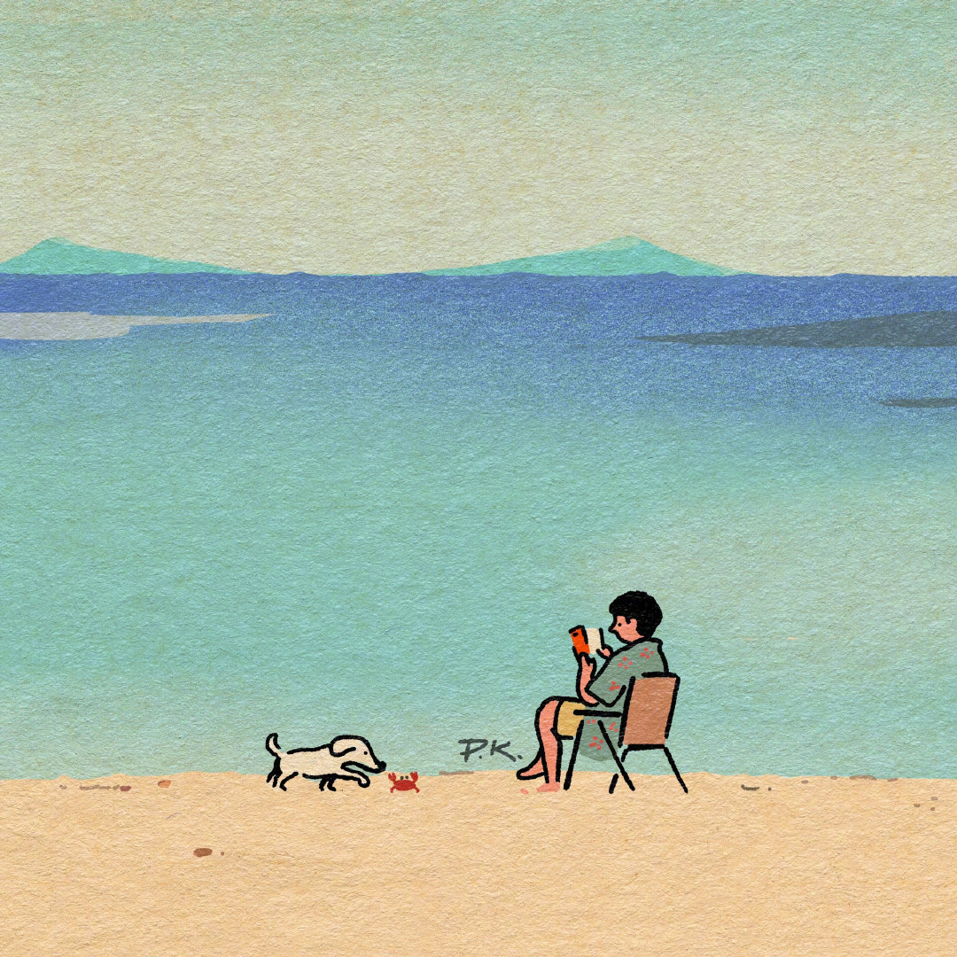 轻松惬意插画 96pkpkppk__财经头条