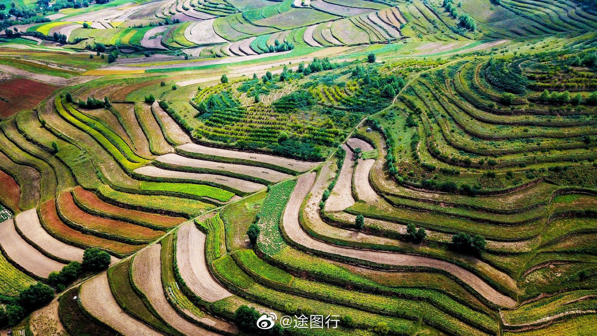 用航拍带你感受宁夏的梯田风光