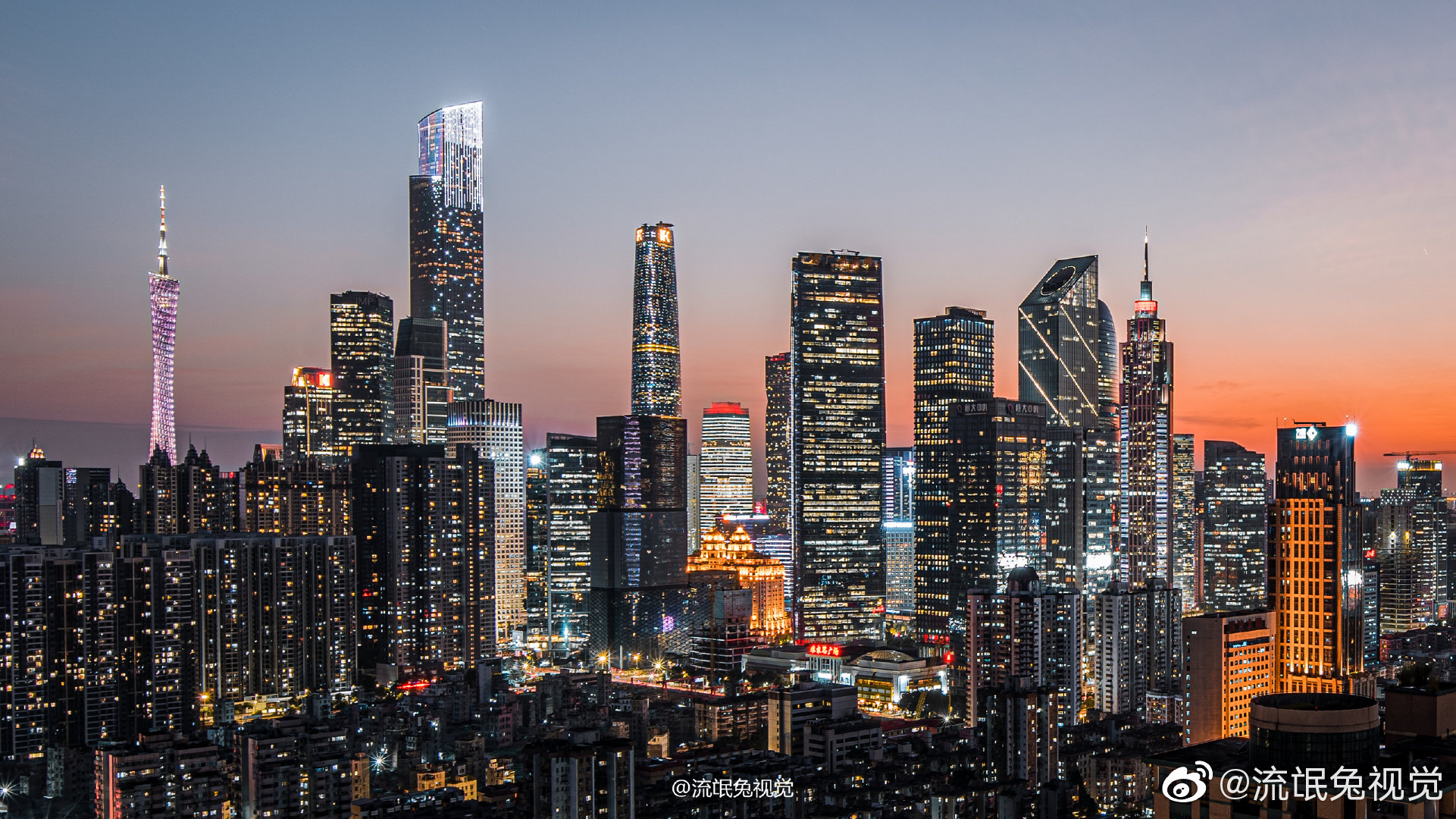 无与伦比的广州城市天际线(图@流氓兔视觉 )_高清图集_新浪网