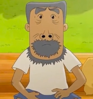 更多人觉得这只猴子很像是动漫角色,《大耳朵图图》里的牛爷爷,发型都