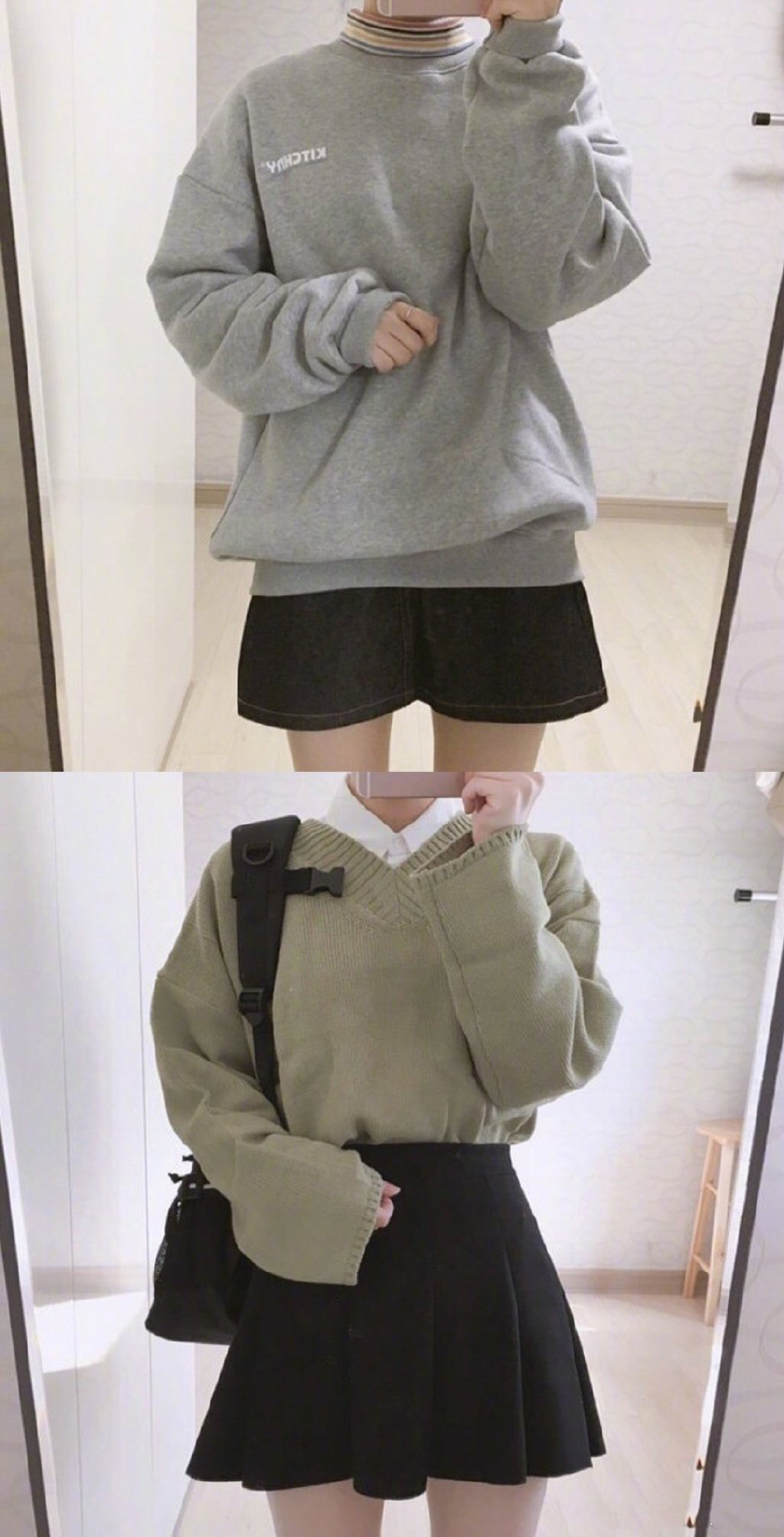 娇小女生的青春学生风穿搭,温柔度max.