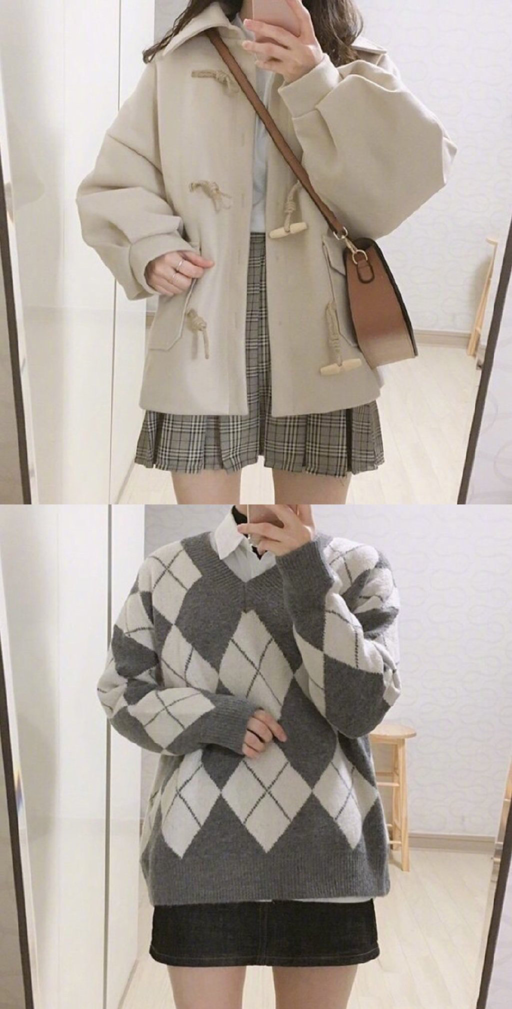 娇小女生的青春学生风穿搭,温柔度max.