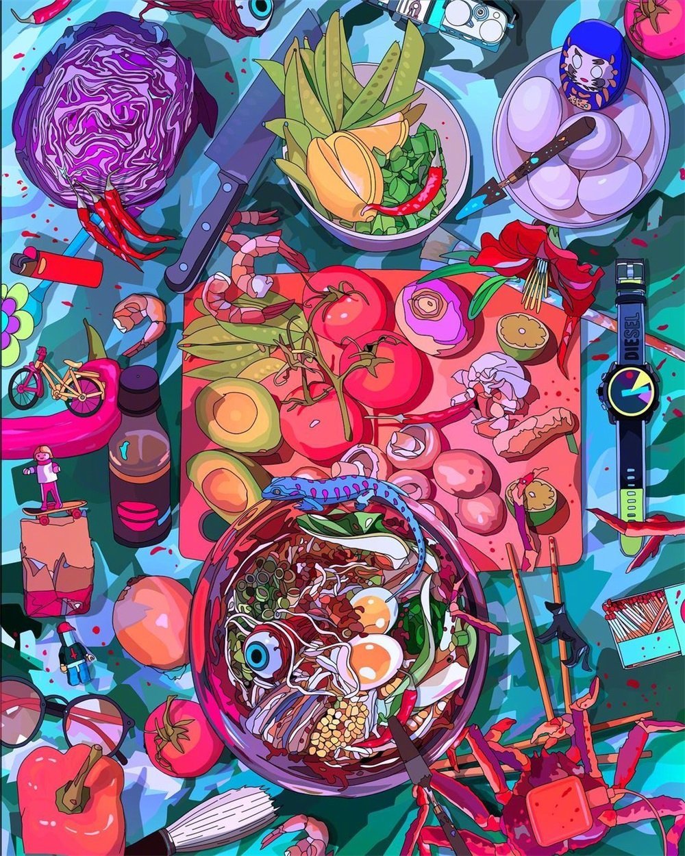 来自插画师 michah dowbak 绘画作品