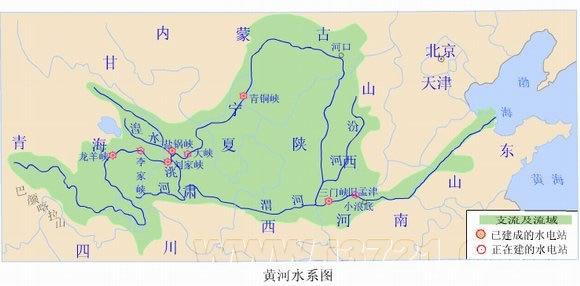 黄河大型水利枢纽地图图片