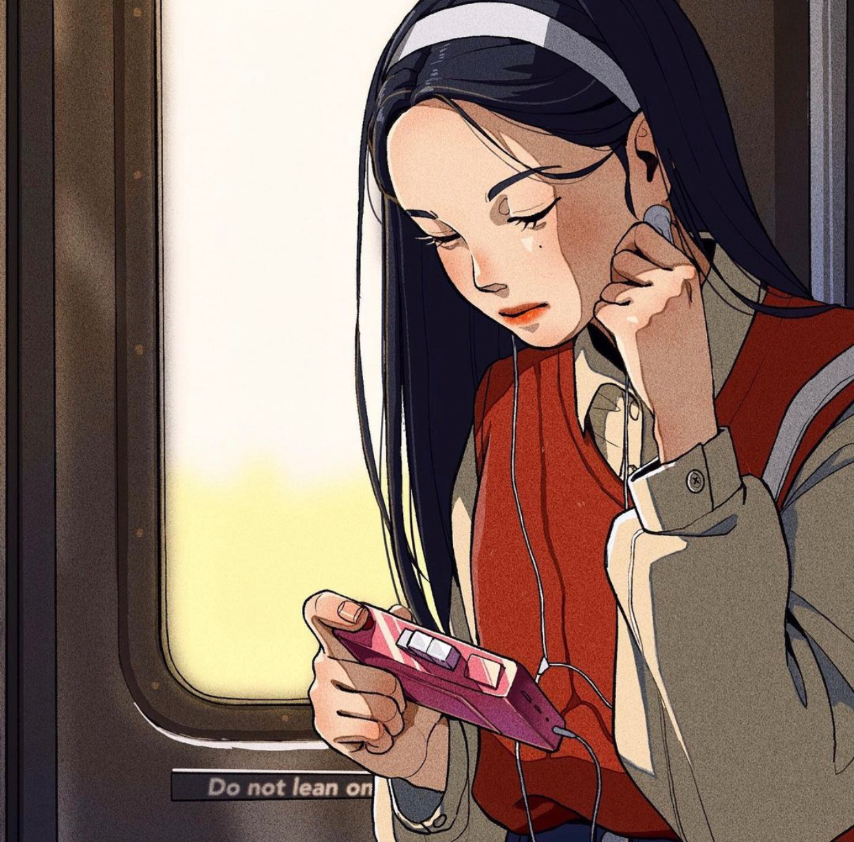 复古系文艺少女插画,表情很赞! ins:_jung_ss