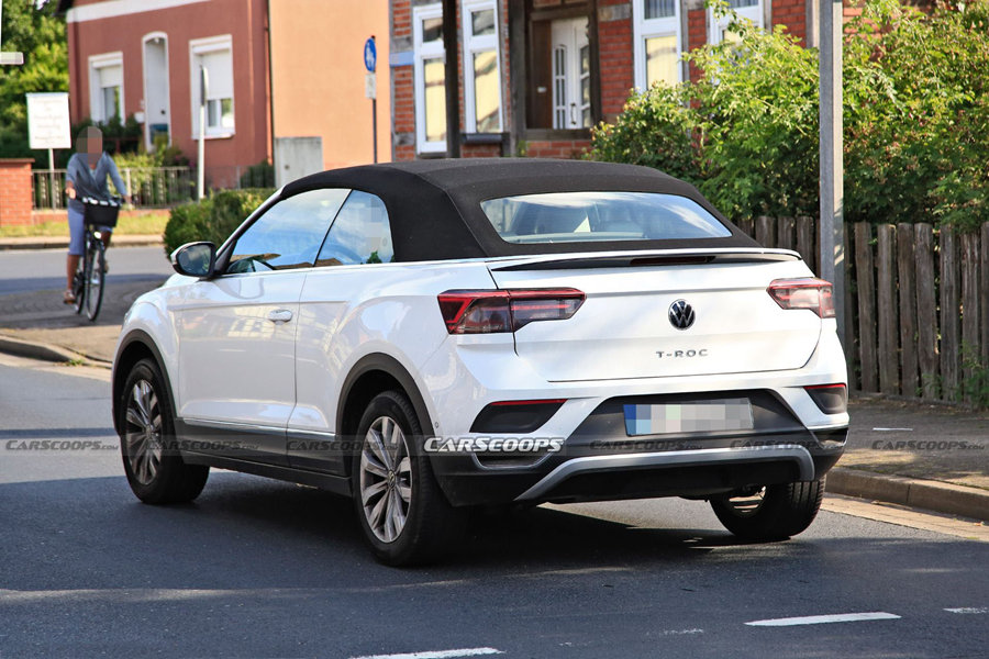 来必买系列,中期改款大众t-roc探歌敞篷版路试谍照曝光