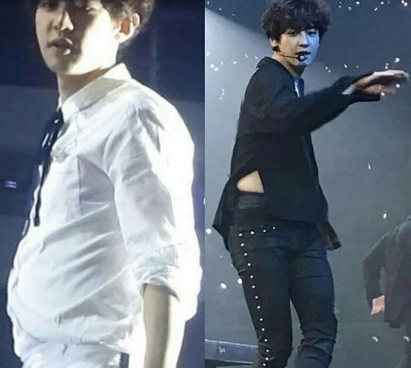 现在的朴灿烈发胖油腻,连身材也与男团标准越走越远.