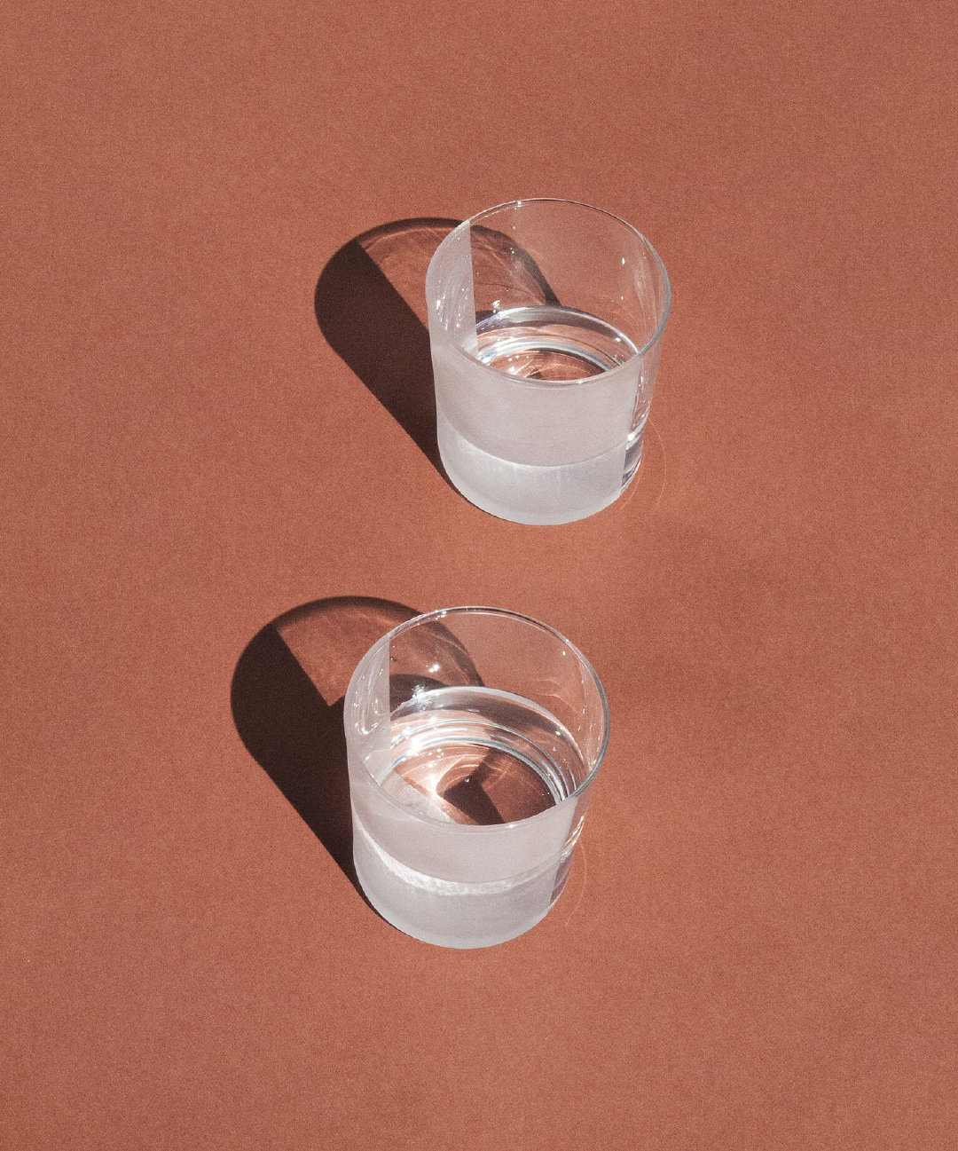 icy glass cups 一半磨砂,一半透明的玻璃水杯!有点好看