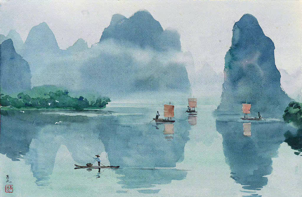 “舟行碧波上，人在画中游” 古元__财经头条