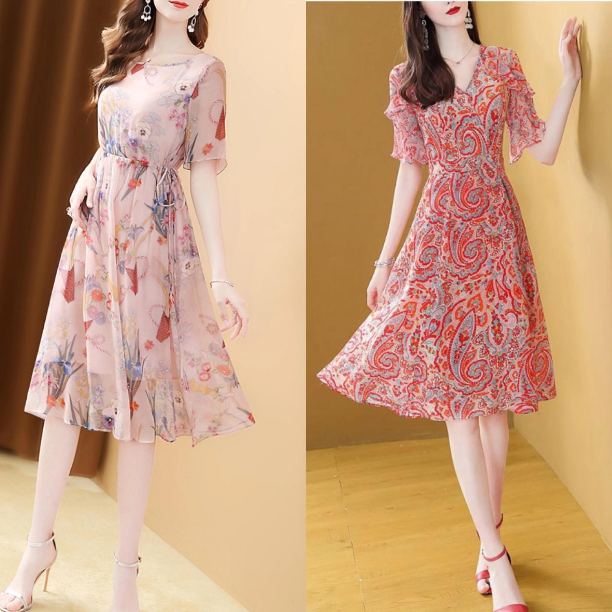 夏天裙子千万别搭运动鞋这样穿优雅闲适40女人穿显嫩十岁