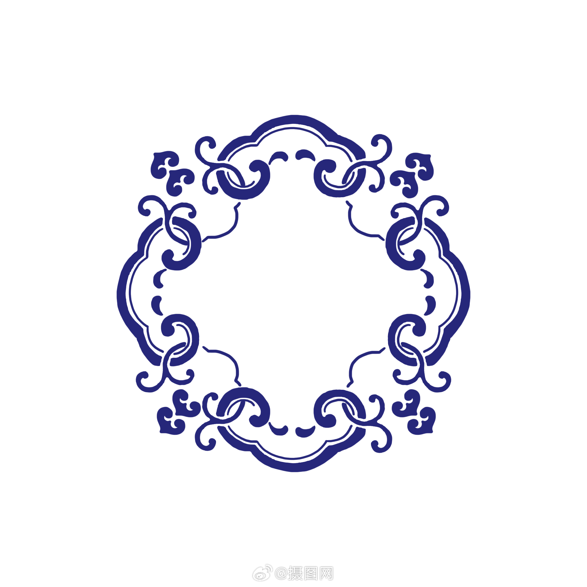 免抠素材|青花瓷中国风纹样图案设计 版权设计 by 摄图网