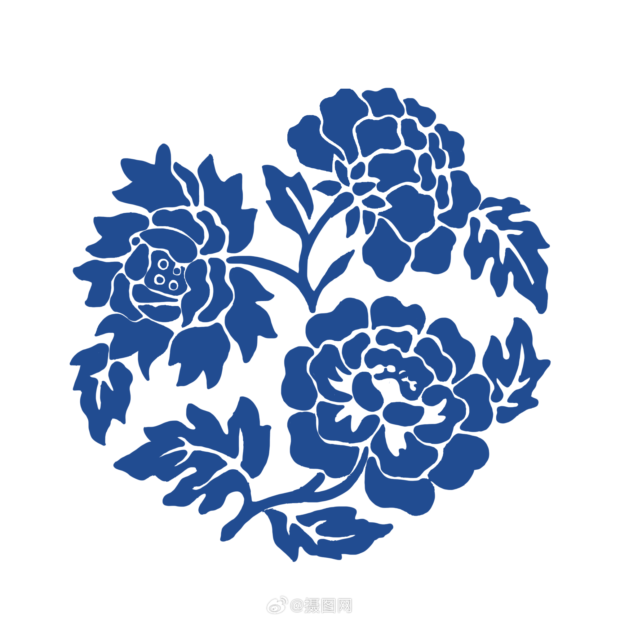 免抠素材|青花瓷中国风纹样图案设计 版权设计 by 摄图网