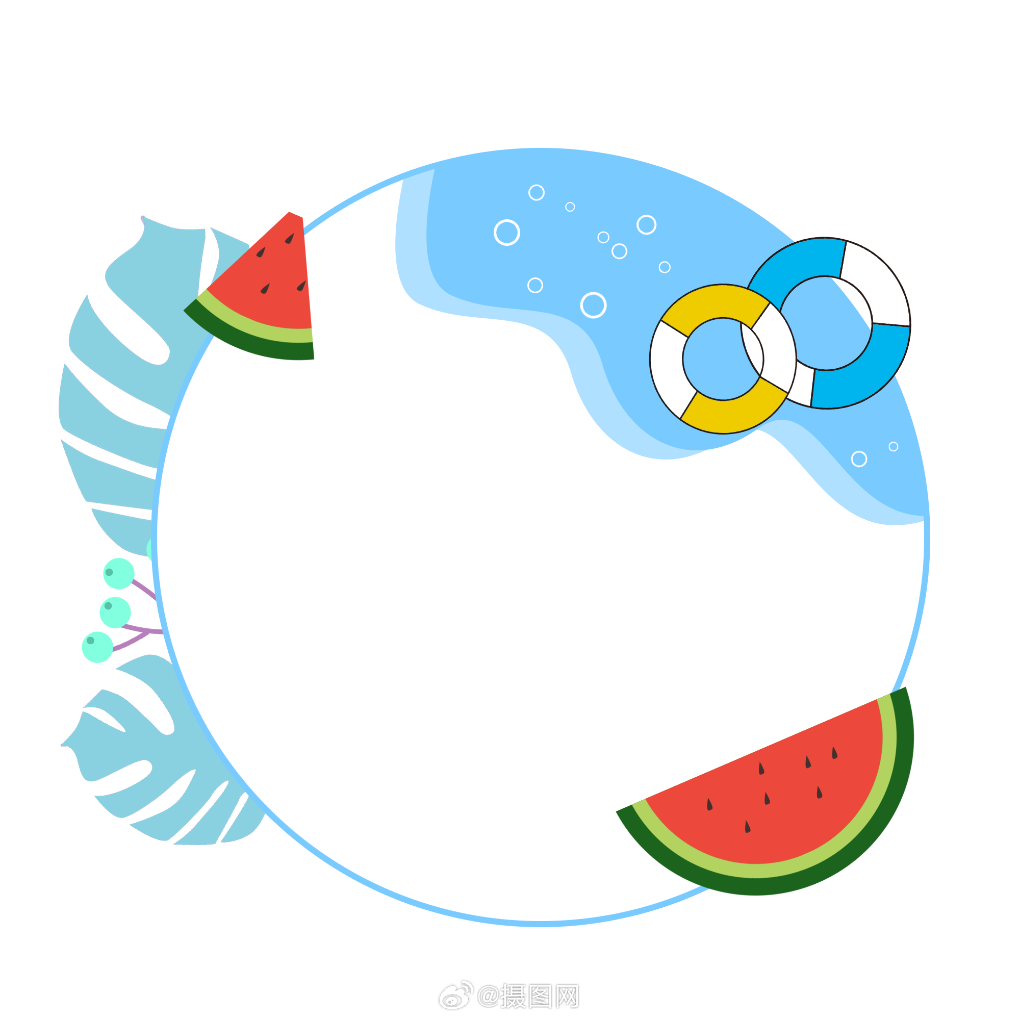 卡通夏日边框素材