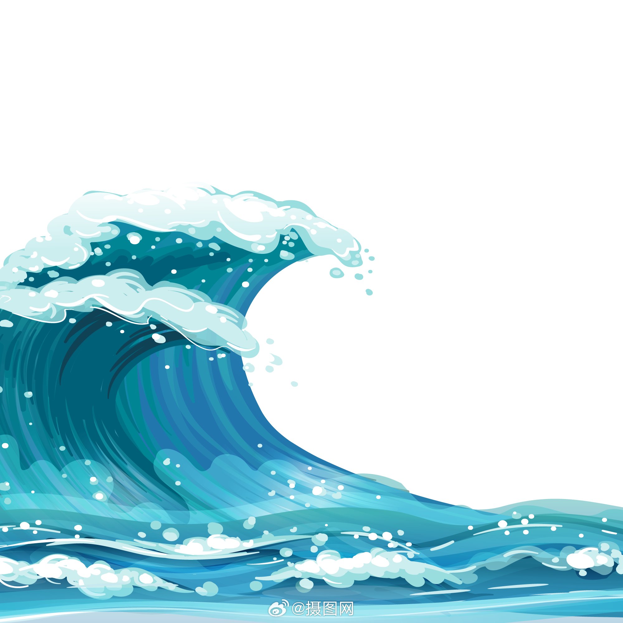 夏日海浪免抠素材来啦超级适合夏日风设计版权素材by摄图网