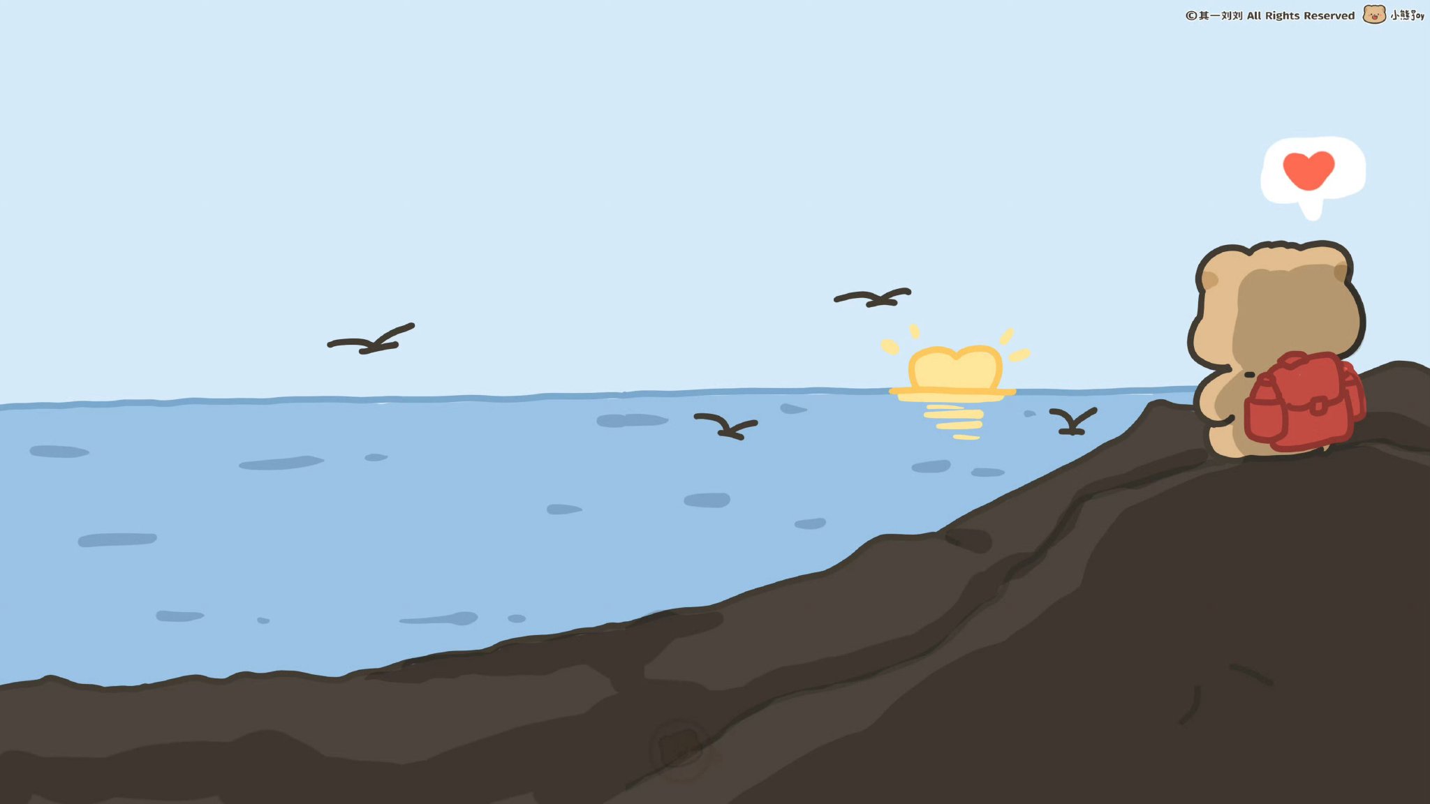 可爱小熊ipad电脑壁纸