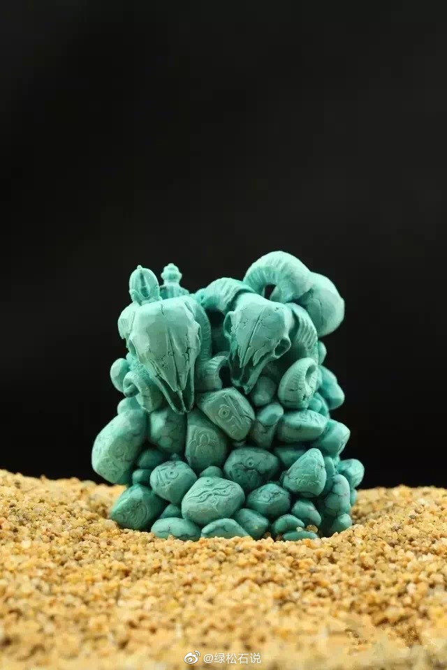 绿松石玉雕沉默的玛尼堆