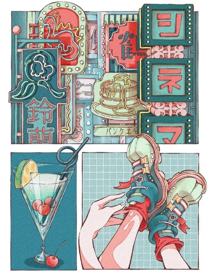 复古分镜式构图插画, 插画师 trym_hinano__财经头条