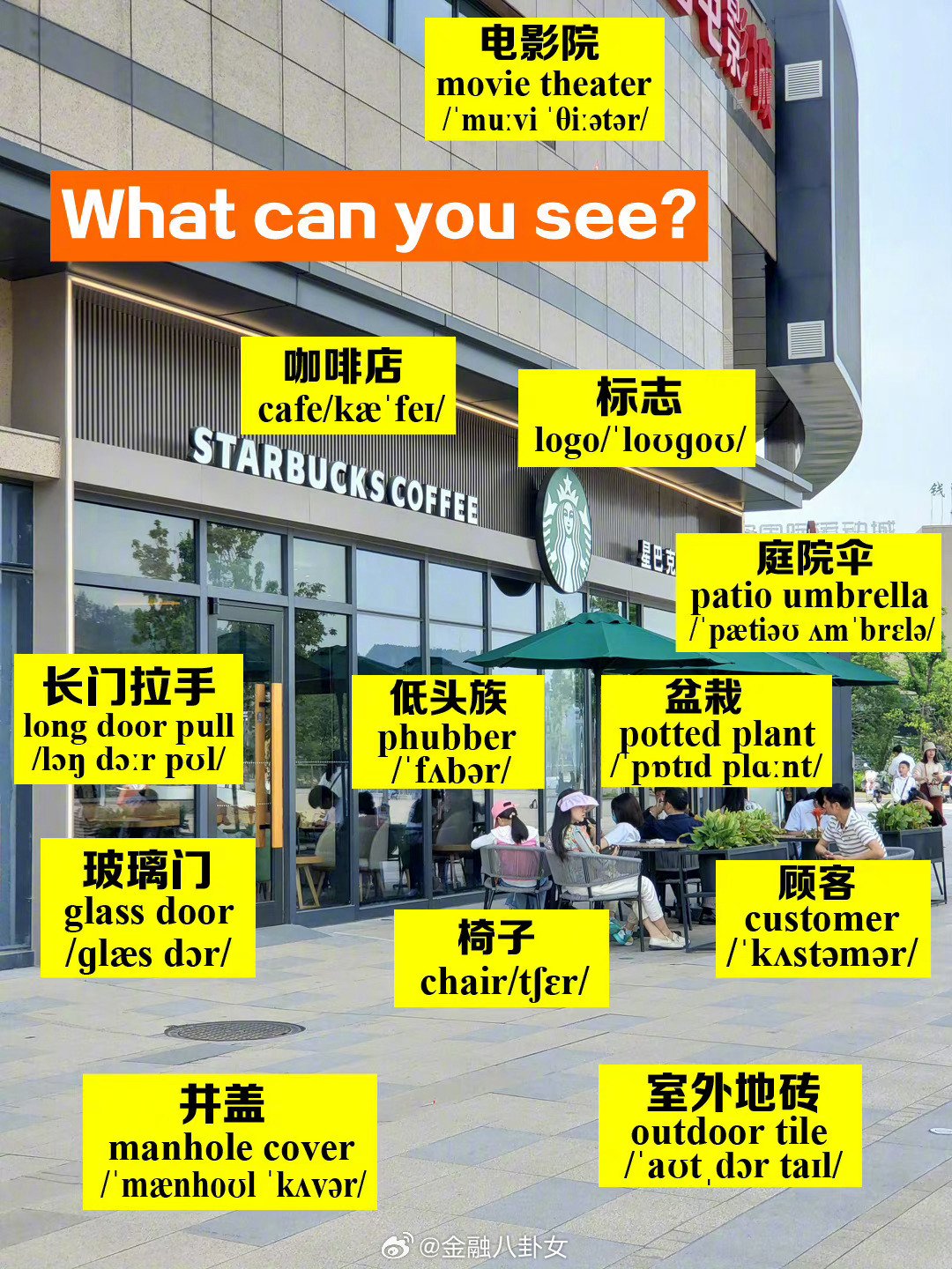 大街上的这些东西用英语怎么说?