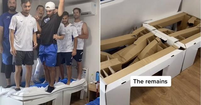 以色列运动员在奥运村集体"跳床"搞破坏,制造商神回复:没受伤就好