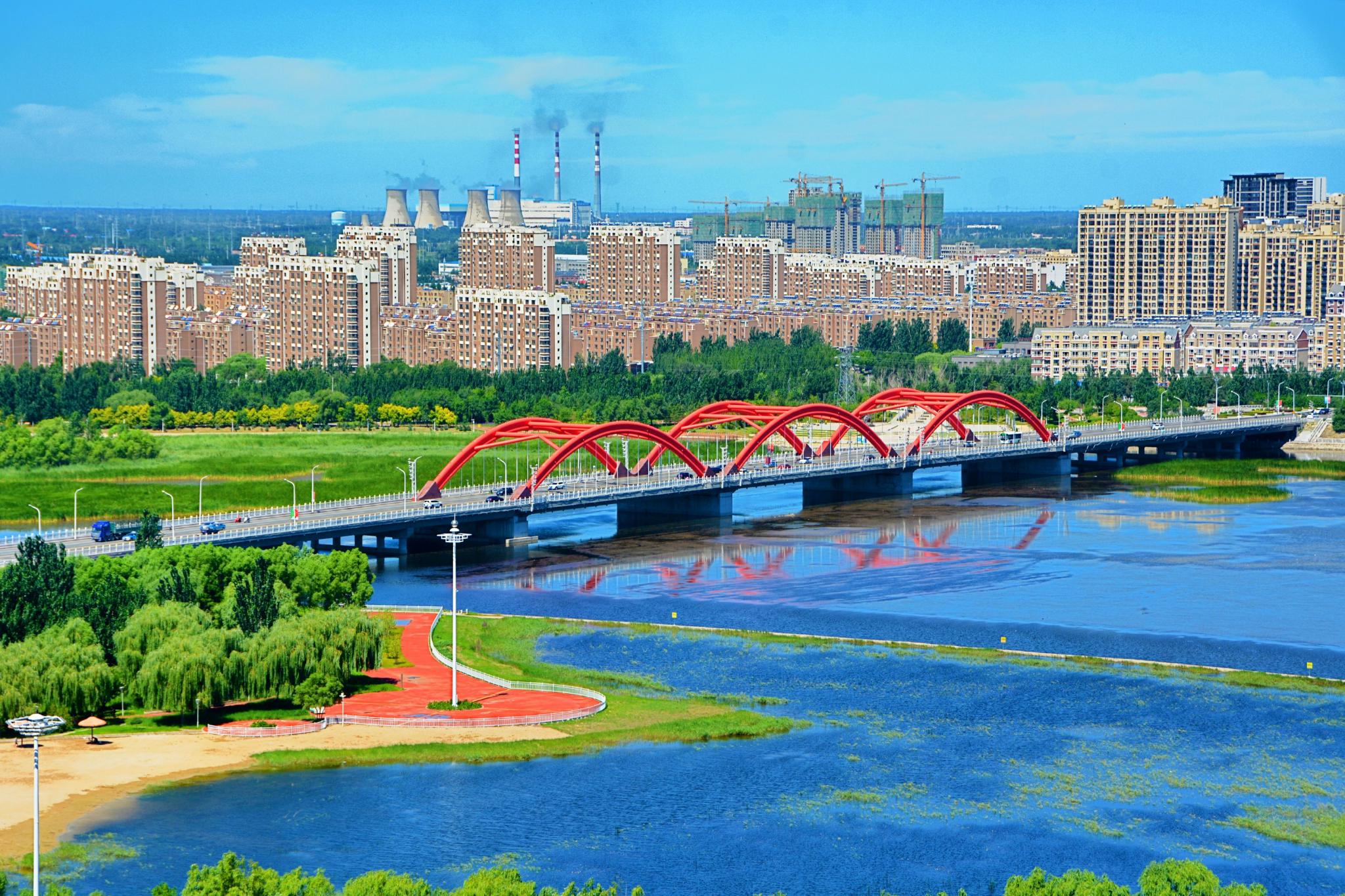 通辽市辽河公园彩虹桥风景如画,原创拍摄_高清图集_新浪网