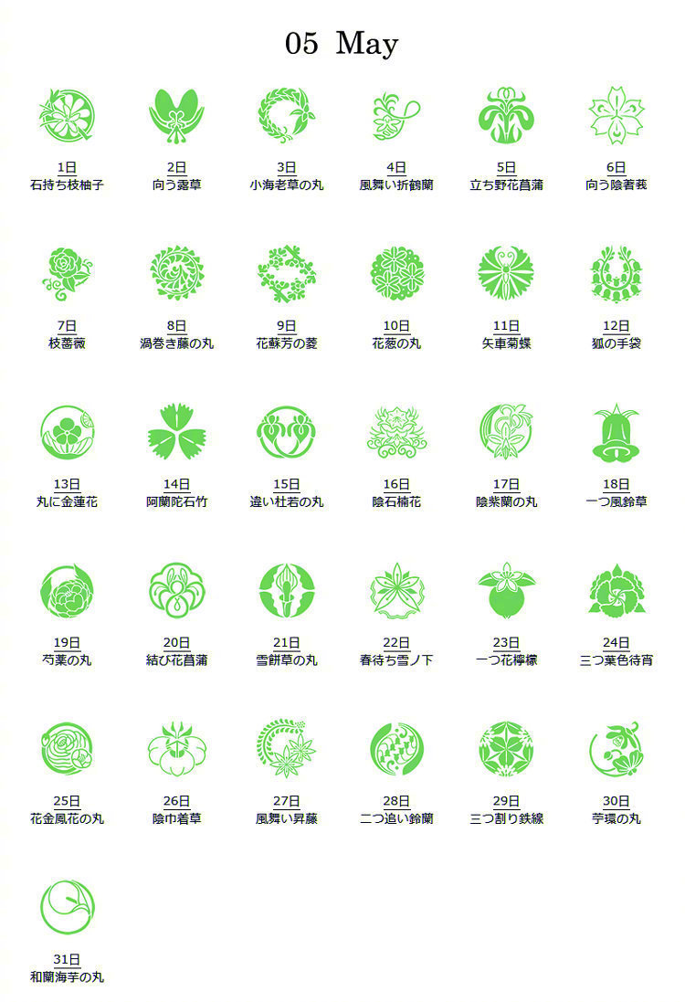 日本诞生花纹样 12个月的全齐全了