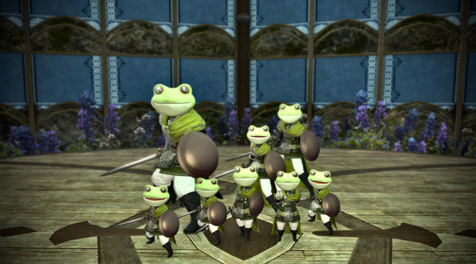 里的青蛙造型クラベ:吉田先生看到坂口先生如此沉迷《ff14》,一定也很