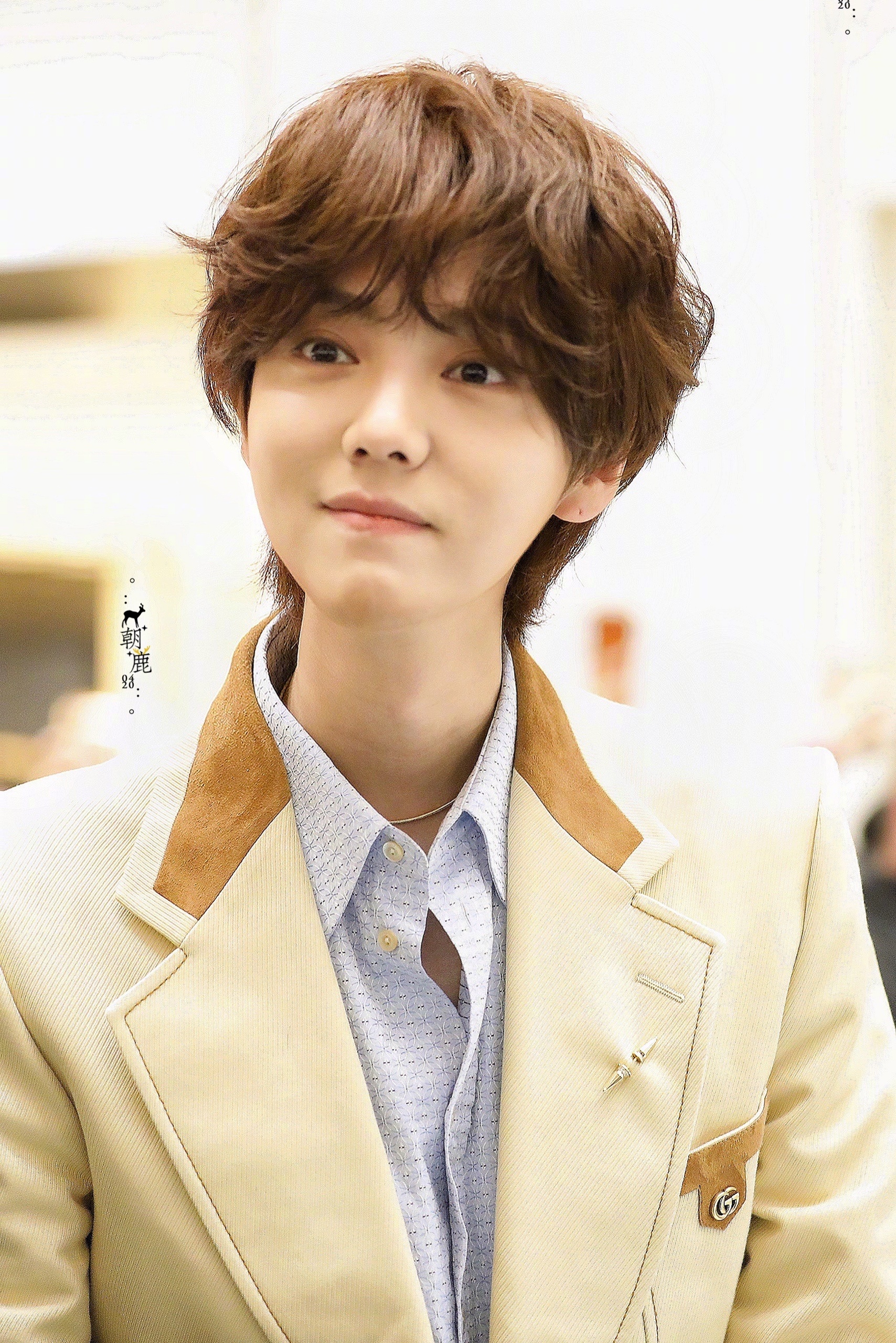 鹿晗今日线下活动生图太绝了棕色卷发也太少年了吧