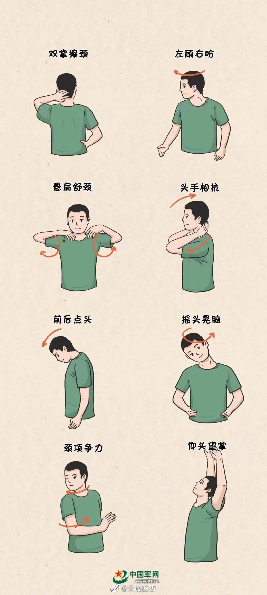 转存!兵哥哥萌漫版颈椎保健操_高清图集_新浪网