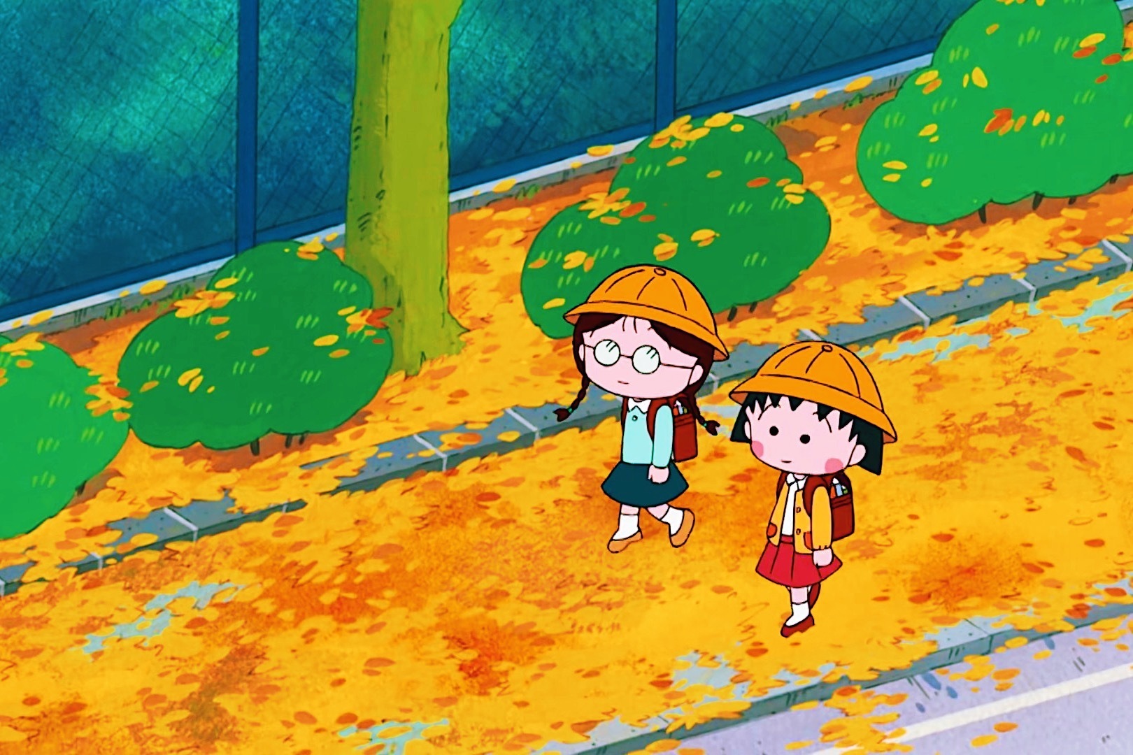 樱桃小丸子秋天背景图.