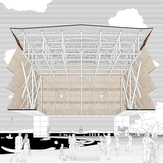 建筑设计丨剖透视表现