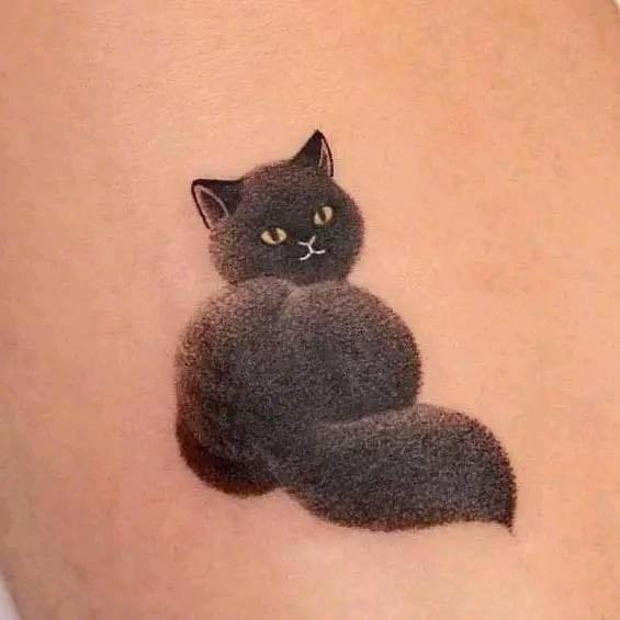 猫纹身太可爱了