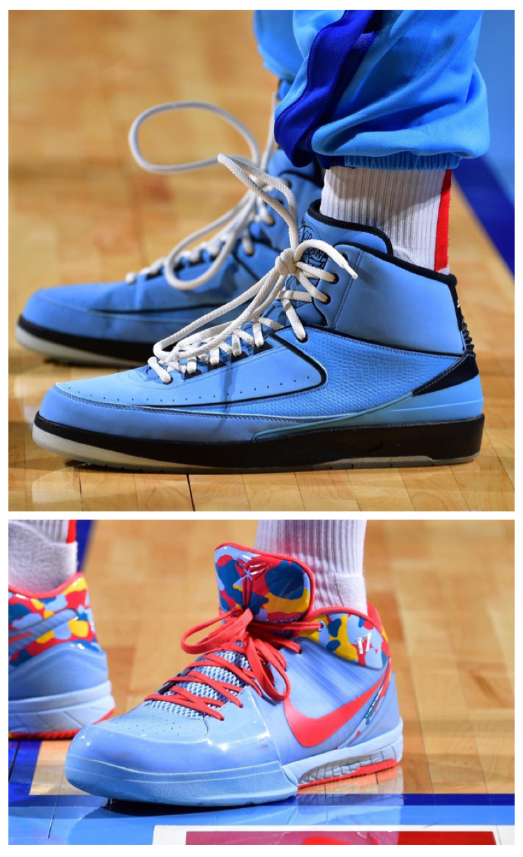 今日nba球员球鞋上脚精选 沃尔 nike zoom kobe 6 protro青蜂侠