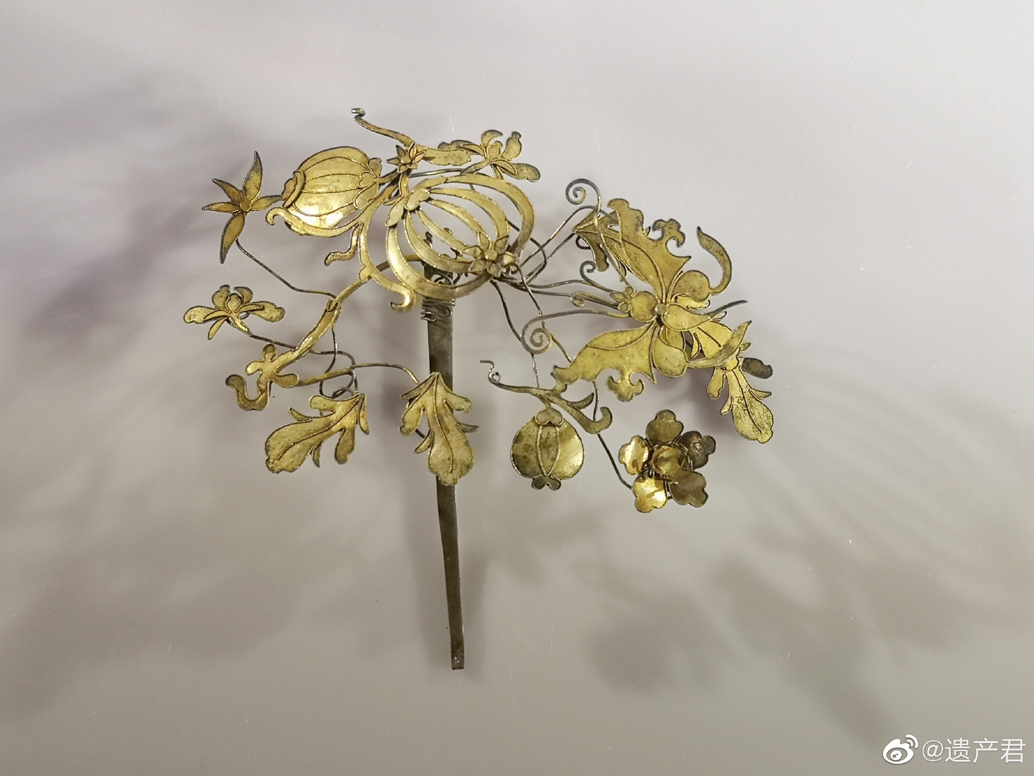 苏州状元博物馆收藏的一套清代银鎏金首饰