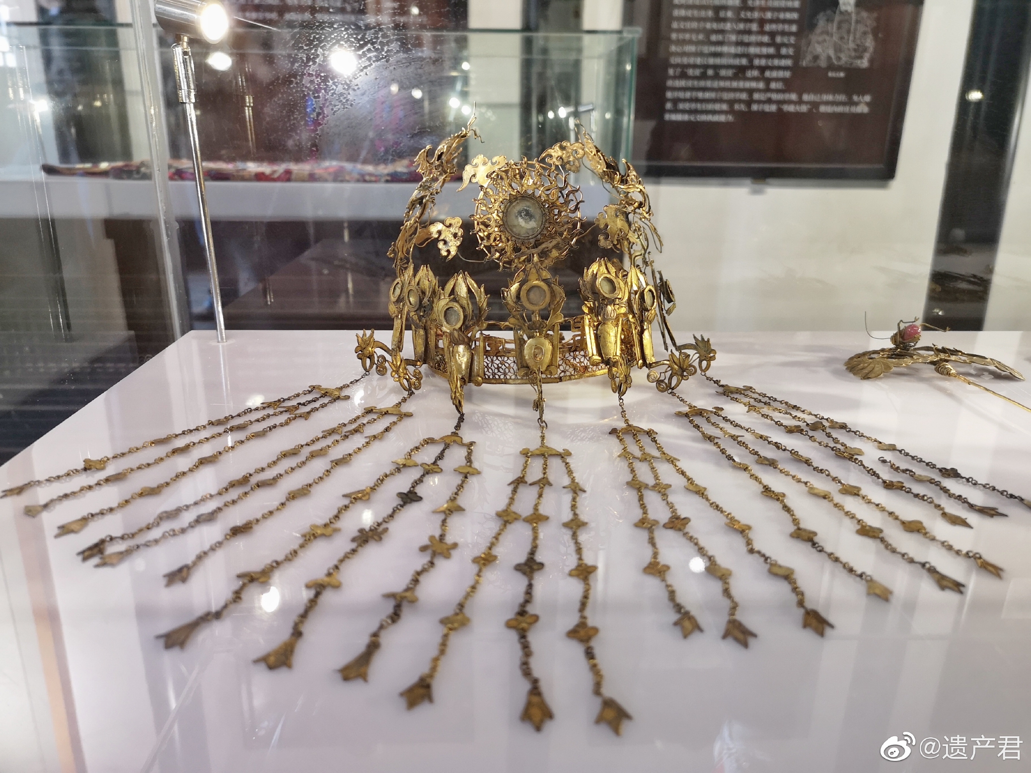 苏州状元博物馆收藏的一套清代银鎏金首饰