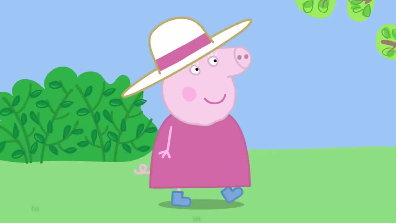 小猪佩奇猪爷爷鼻子很灵大老远闻到香味是猪奶奶发出的